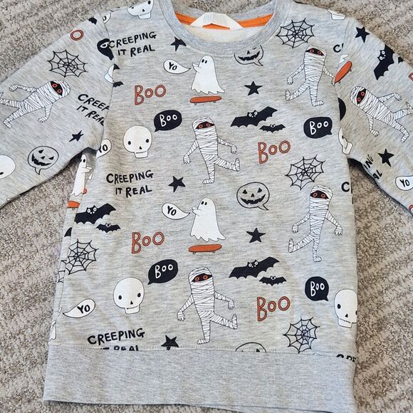 H&M boy girl Halloween pullover fleece sweatshirt gray size 6-8 years - Picture 1 of 10